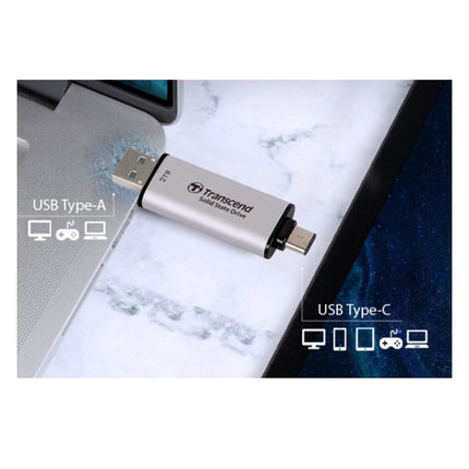 Transcend 2 TB ESD310 Smallest Flash Drive, Type C - Black