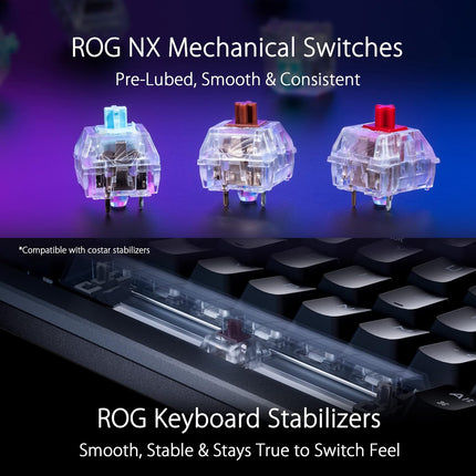 Asus ROG AZOTH 75% RGB Wireless DIY Mechanical Gaming Keyboard - Black English/Arabic