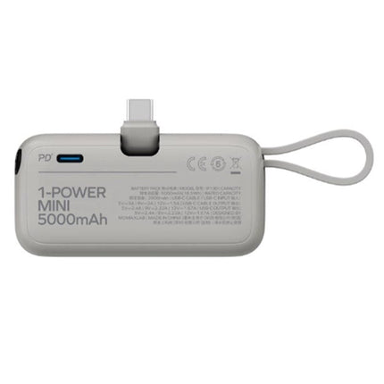 Momax 1-Power Mini 5000mAh Bulit-in Foldable USB-C Battery Pack