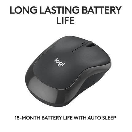 Logitech M241 Silent Bluetooth Mouse, Wireless, Compact, Portable, Smooth Tracking, 18-Month Battery, for Windows, macOS, ChromeOS - Graphite