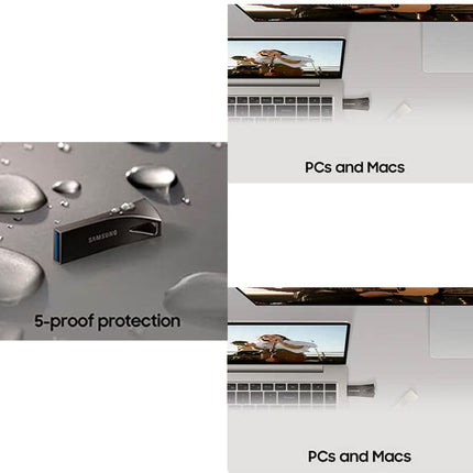 Samsung BAR Plus USB Flash Drive Type-A, 512 GB, 400 MB/s Read, 110 MB/s Write, Durable USB 3.2 Memory Stick