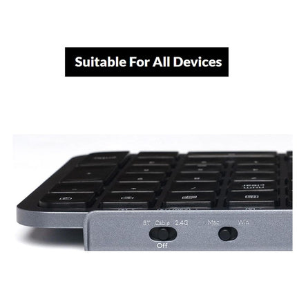 Keychron B6 Pro Full-Size Ultra-Slim Wireless ZMK Custom Keyboard for Windows & Mac, English/Arabic - Space Grey