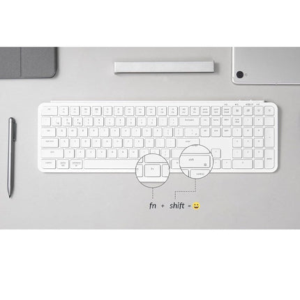 Keychron B6 Pro Full-Size Ultra-Slim Wireless ZMK Custom Keyboard for Windows & Mac, English/Arabic - Ivory White