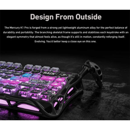GravaStar Mercury K1 Pro 75% Wireless Mechanical Gaming Keyboard - Galaxy Black
