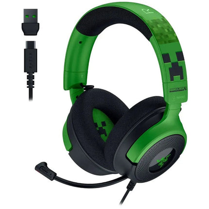 Razer Kraken V4 X Wired USB-C Gaming Headset for PC, PS5, Switch, Mobile - Minecraft Edition