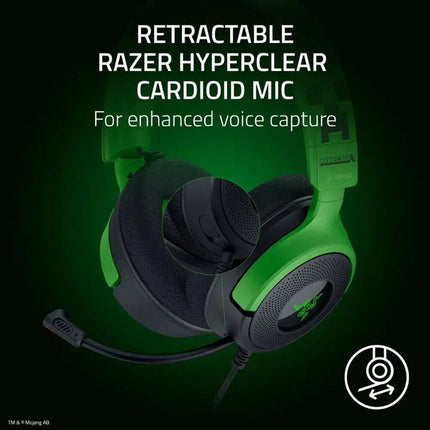 Razer Kraken V4 X Wired USB-C Gaming Headset for PC, PS5, Switch, Mobile - Minecraft Edition