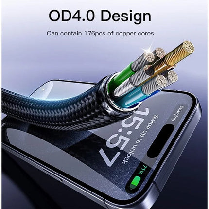 Yesido CA181 1.2 M USB C to USB C 60 W Fast Charging Cable Aluminum Alloy Shell Data Cord
