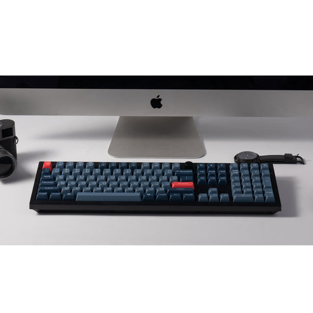 Keychron V6 Max 100% RGB Backlight Swappable Fully Assembled Knob, QMK/VIA Wireless Mechanical Gaming Keyboard (Gateron Jupiter Red Switch) - Carbon Black - English/Arabic Keyboard