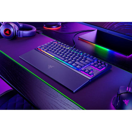 Razer Ornata V3 Tenkeyless Low-profile RGB Tenkeyless Mecha-Membrane Wired Gaming Keyboard (US Layout) - Black