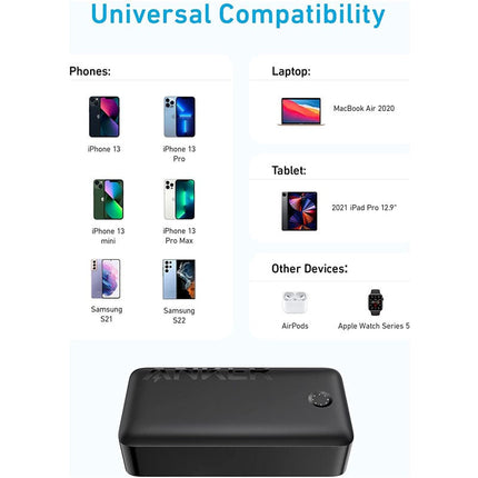 Anker Portable Charger, 347 Power Bank (PowerCore 40K), 40,000mAh 30 W Power Bank with USB-C High-Speed Charging