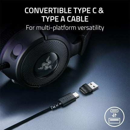 Razer Kraken V4 X Wired USB-C Gaming Headset for PC, PS5, Switch, Mobile - Black