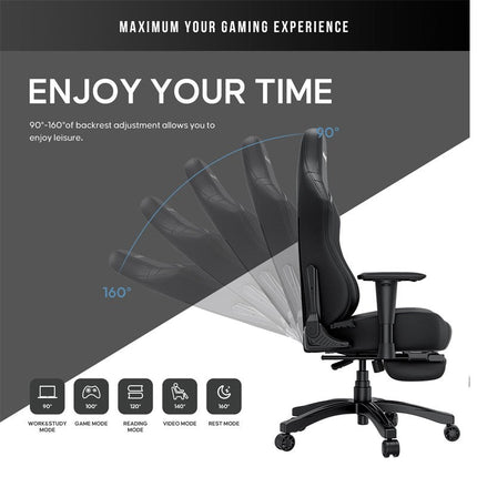 Andaseat Luna Pro with Footrest, Large Gaming Chair, PVC Leather