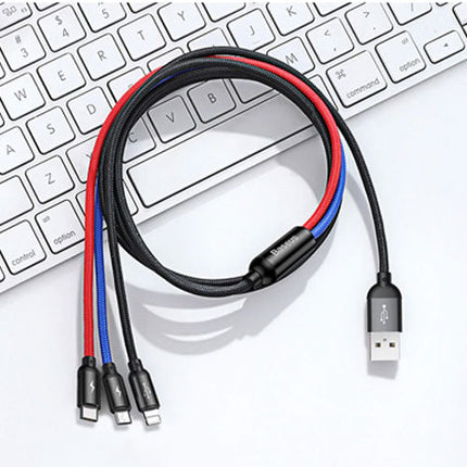 Baseus 3 in 1 Cable For Lighting , USB-C and Micro USB Devices