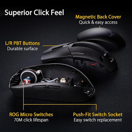 Asus ROG Strix Impact III Wireless RGB Gaming Mouse - Black