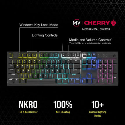 Corsair K60 PRO Wired RGB Mechanical Gaming Keyboard - Black
