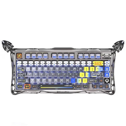 GravaStar Mercury K1 Pro 75% Wireless Mechanical Gaming Keyboard - Interstellar Silver