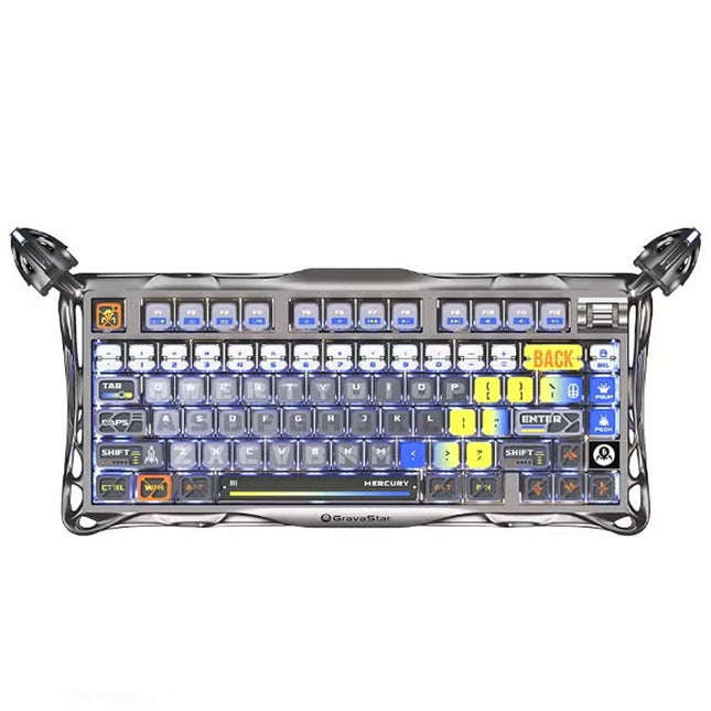 GravaStar Mercury K1 Pro 75% Wireless Mechanical Gaming Keyboard - Interstellar Silver