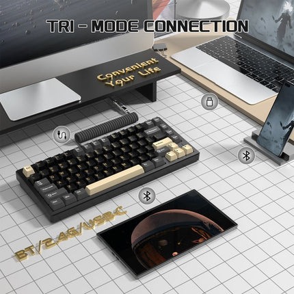 ATTACK SHARK X75 Tri-Mode (USB-C/2.4G /Bluetooth) 75% Wireless Gasket Mechanical Full Aluminum Gaming Keyboard