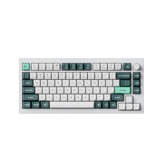 Keychron Q1 HE 75% RGB Backlight Swappable Fully Assembled Knob, QMK Wireless Mechanical Gaming Keyboard (Gateron Double-Rail Magnetic Nebula Switch) - Shell White - English/Arabic Keyboard