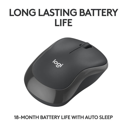 Logitech M240 Silent Bluetooth Mouse, Smooth Optical Tracking Sensor, Line-By-Line Scrolling, Bluetooth Connectivity, Silent Touch Technology - Graphite