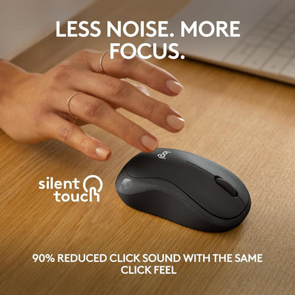 Logitech M240 Silent Bluetooth Mouse, Smooth Optical Tracking Sensor, Line-By-Line Scrolling, Bluetooth Connectivity, Silent Touch Technology - Graphite