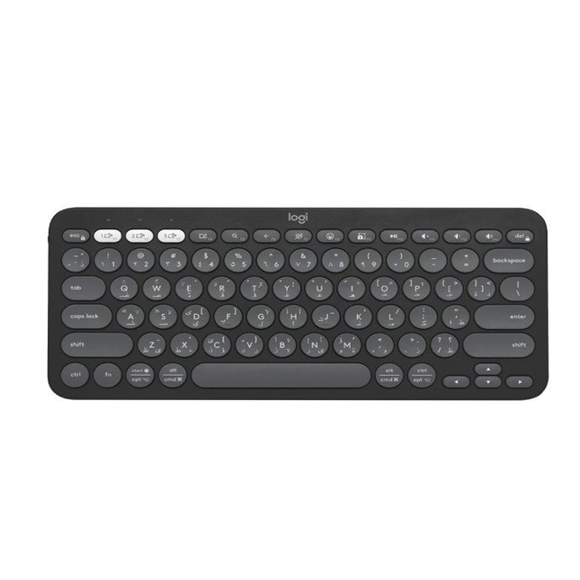Logitech Keyboard Pebble Keys 2 K380s Bluetooth Keyboard - Tonal Graphite (English/Arabic)