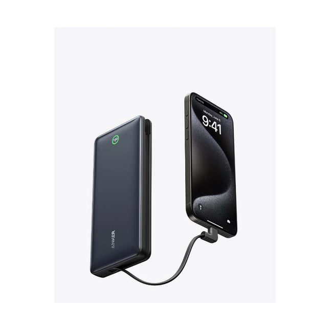 Anker Nano Power Bank (20000mAh, 30 Watts, Built-In USB-C Cable) - Black