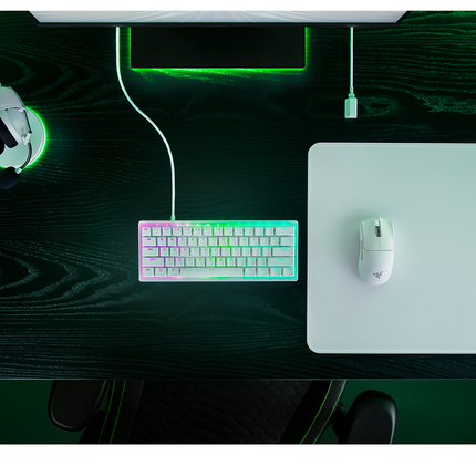 Razer Huntsman V3 Pro Mini 60% Wired RGB Analog Optical Esports Gaming Keyboard (US Layout) - White
