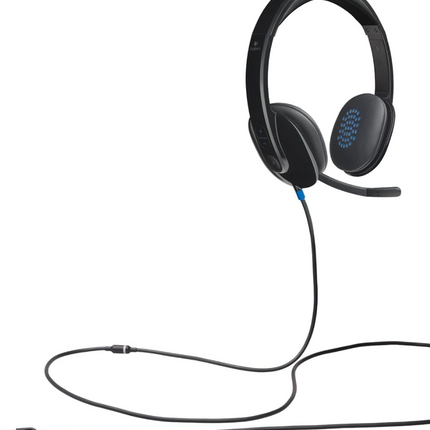 Logitech H540 USB Headset, With Noise-Cancelling Mic, Wired Connectivity, 18 Hours Battery Life, High Definition Sound Quality, On Ear Controls - Black
