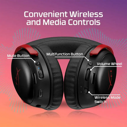 HyperX Cloud III S Wireless / Bluetooth Gaming Headset for PC, Mac, PS4/PS5, Mobile, Switch - Black/Red