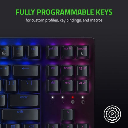 Razer BlackWidow V3 TKL 80% Compact Mechanical Gaming Keyboard with Razer Chroma RGB (Green Switch) - Black (US Layout)