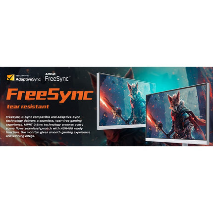 GAMEON GOAP24FHD380IPS Artic Pro Series 24" FHD, 380 Hz, MPRT 0.5 ms, HDMI 2.1, Fast IPS Gaming Monitor (Support PS5) - White