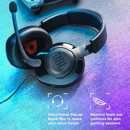 JBL Quantum 200 Wired Over-Ear Gaming Headphones, Black