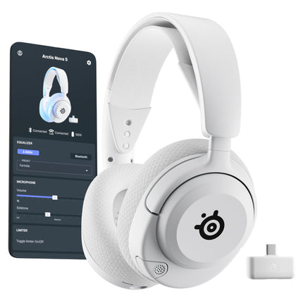 SteelSeries Arctis Nova 5 Wireless Gaming Headset For PC, PS4 and PS5 - White