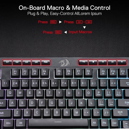 Redragon K515 Shiva Wired RGB Membrane Gaming Keyboard - Black