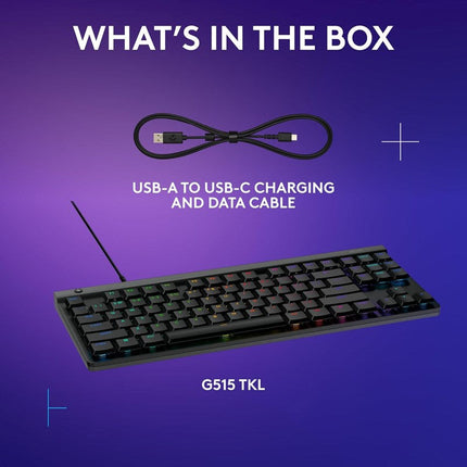 Logitech G515 TKL Wired Low Profile Mechanical Gaming Keyboard (Tactile Switch) - Black (US Layout)