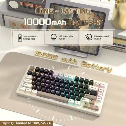 ATTACK SHARK X75 Tri-Mode (USB-C/2.4G /Bluetooth) 75% Wireless Gasket Mechanical Full Aluminum Gaming Keyboard