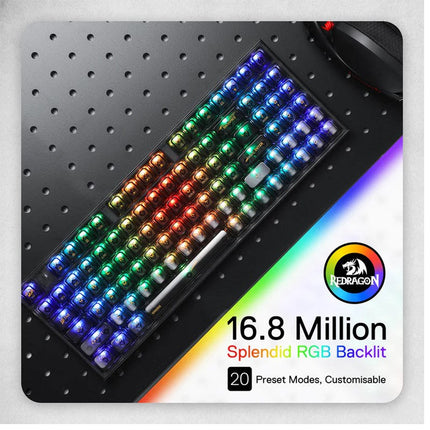 Redragon K658 IRELIA PRO SE 90% 3-Mode Wireless RGB Full Transparent Mechanical Gaming Keyboard