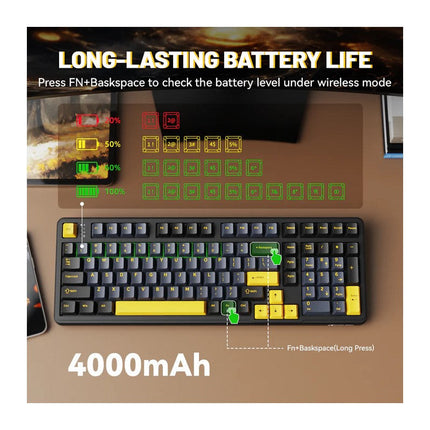 ATTACK SHARK X98 Full-size Tri-Mode (Bluetooth & 2.4 G Wireless & Type-C Wired )Wireless Mechanical Keyboard