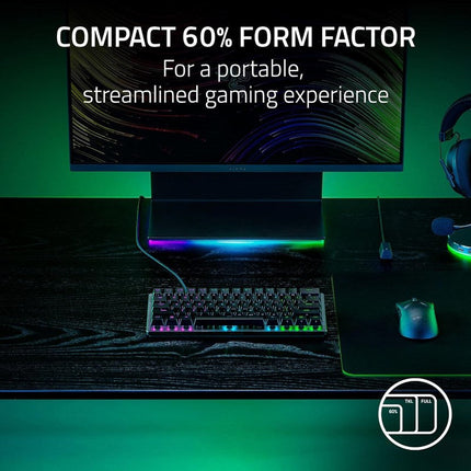 Razer Huntsman V3 Pro Mini 60% Wired RGB Analog Optical Esports Gaming Keyboard (US Layout) - Black