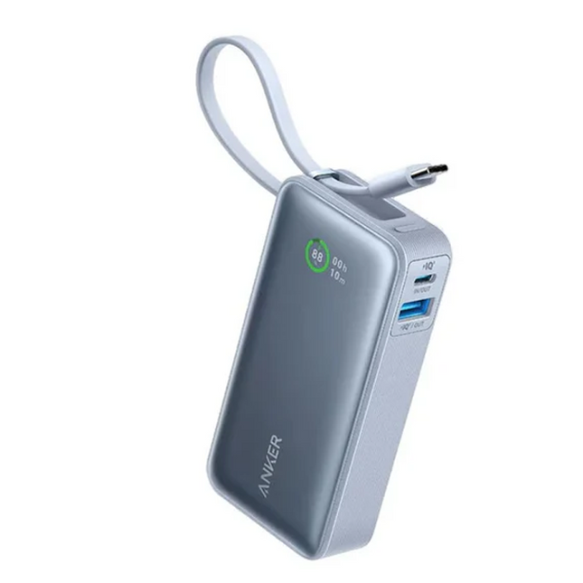Anker Nano Power Bank (30 W, Built-In USB-C Cable) 10000mAh PD - Blue