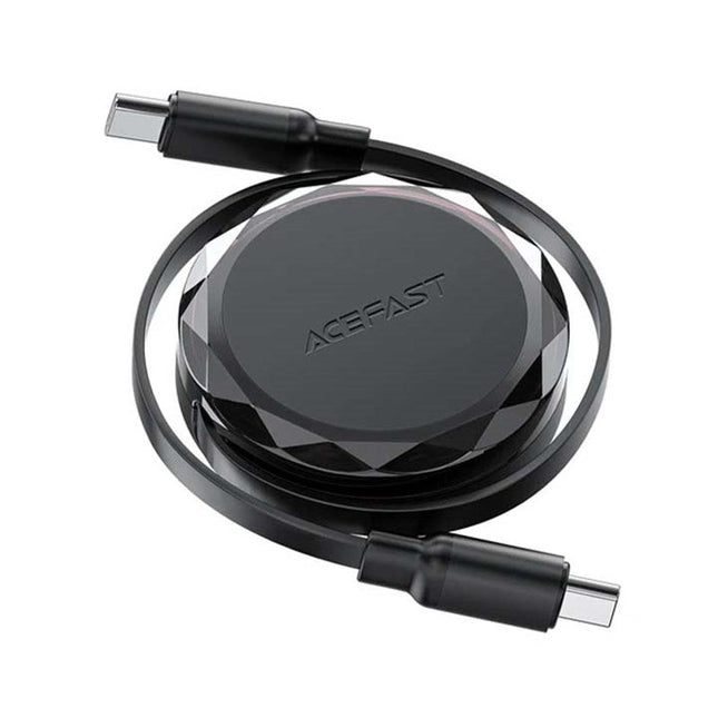 ACEFAST USB-C to USB-C, 60 W, Retraction Cable (0.8 M) - Black