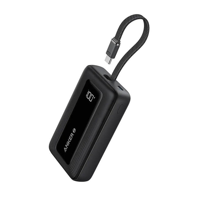 Anker Zolo Power Bank (20000mAh, 30 Watts, Built-In USB-C Cable), Black