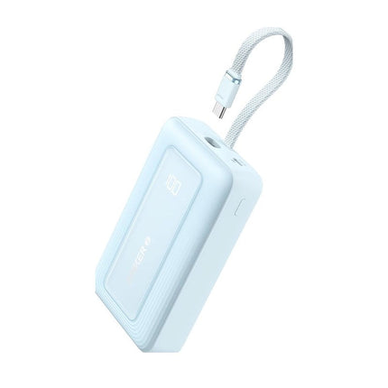 Anker Zolo Power Bank, 20,000mAh 30 W High-Speed Portable Charger with Built-In USB-C Cable - Blue