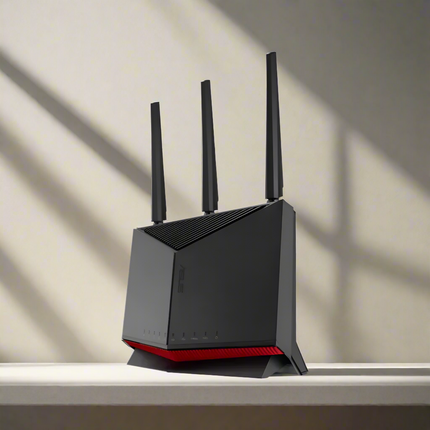 Asus RT-BE86U BE6800 Dual-Band Wi-Fi 7 Router, Supports 4096-QAM, MLO, AI WAN Detection, AiMesh, Subscription-Free Network Security, And Comprehensive VPN Features, Guest Network Pro - Black