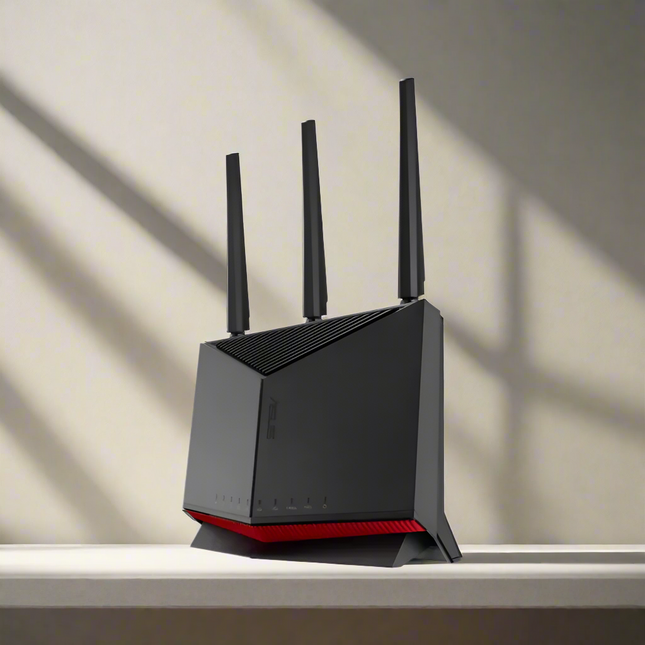 Asus RT-BE86U BE6800 Dual-Band Wi-Fi 7 Router, Supports 4096-QAM, MLO, AI WAN Detection, AiMesh, Subscription-Free Network Security, And Comprehensive VPN Features, Guest Network Pro - Black
