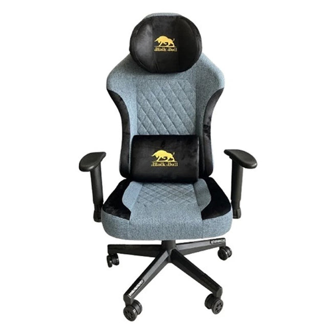 Black Bull Gaming Chair With Molded Headrest Up & Down - Fabric - Black/Blue