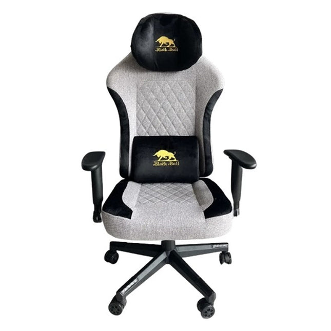Black Bull Gaming Chair With Molded Headrest Up & Down - Fabric - Black/Grey