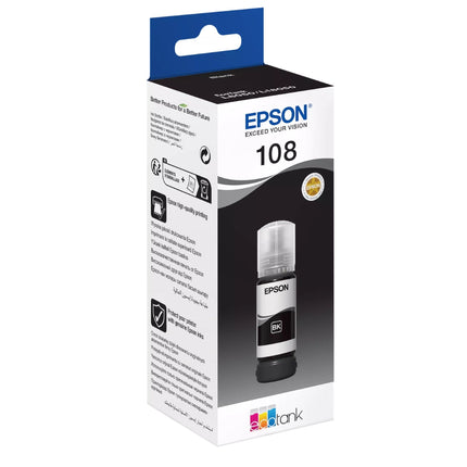 Epson 108 EcoTank Black Ink Bottle 70ml