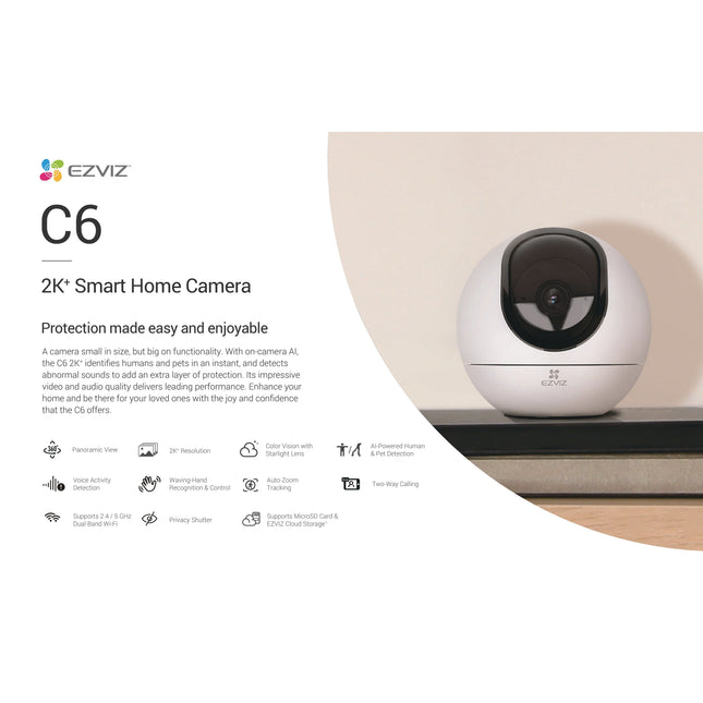 Ezviz C6 4mm Indoor Smart Camera – White